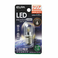 LDT1CL-G-E17-G116_1686200_LED装飾電球 ナツメ球タイプ E17 クリア電球色相当_ELPA(エルパ・朝日電器)